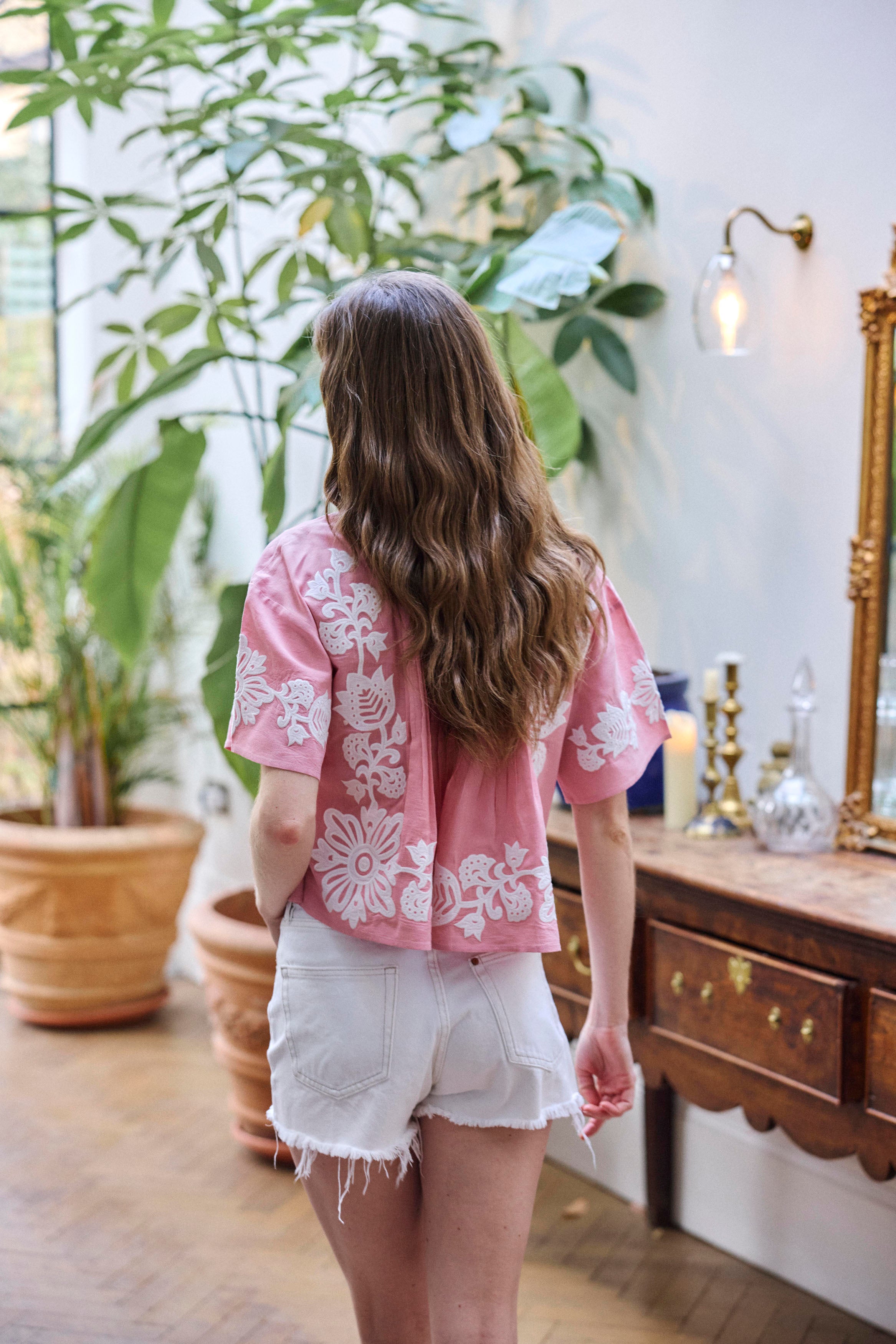 Pink Embroidered Top