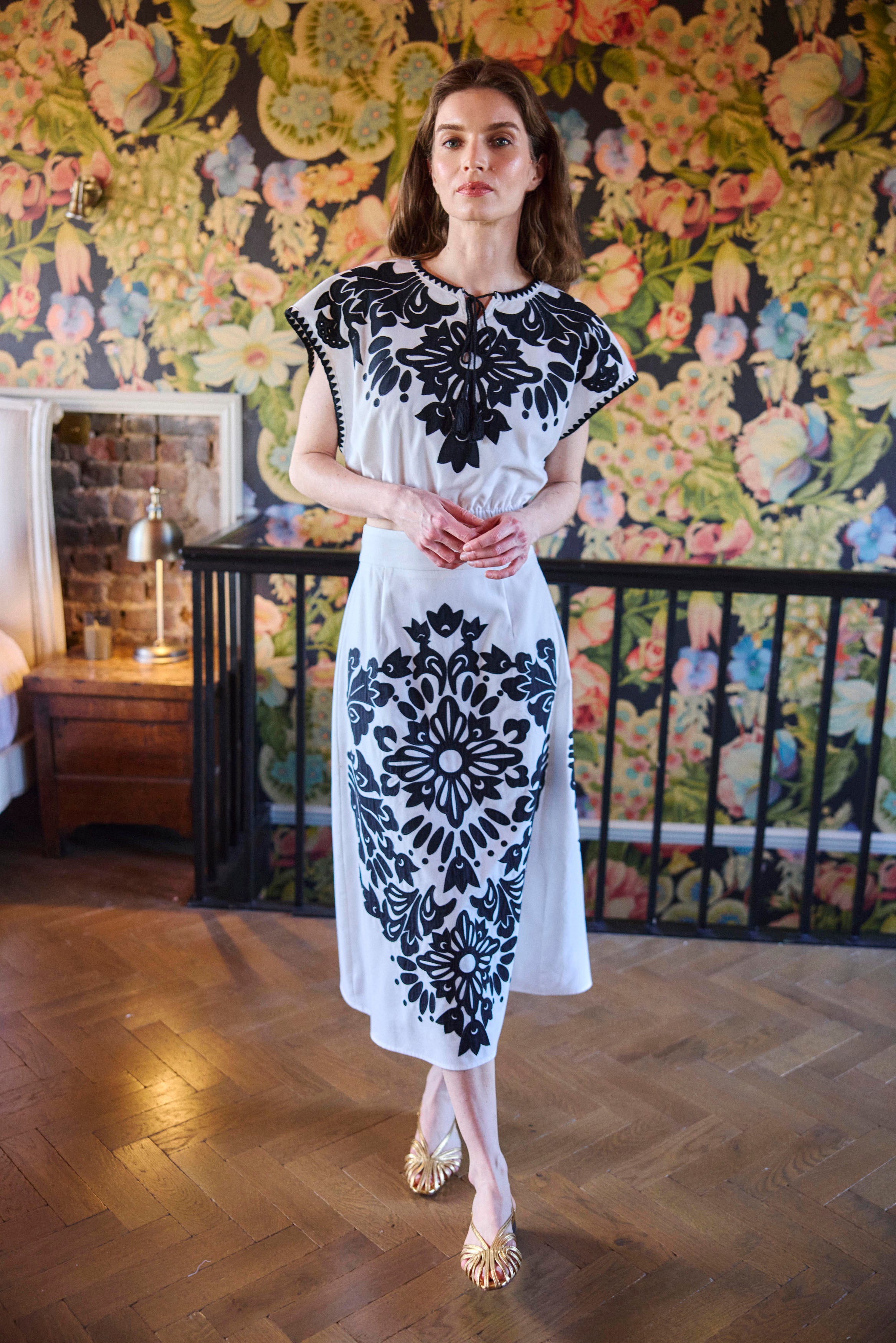 White Embroidered Skirt