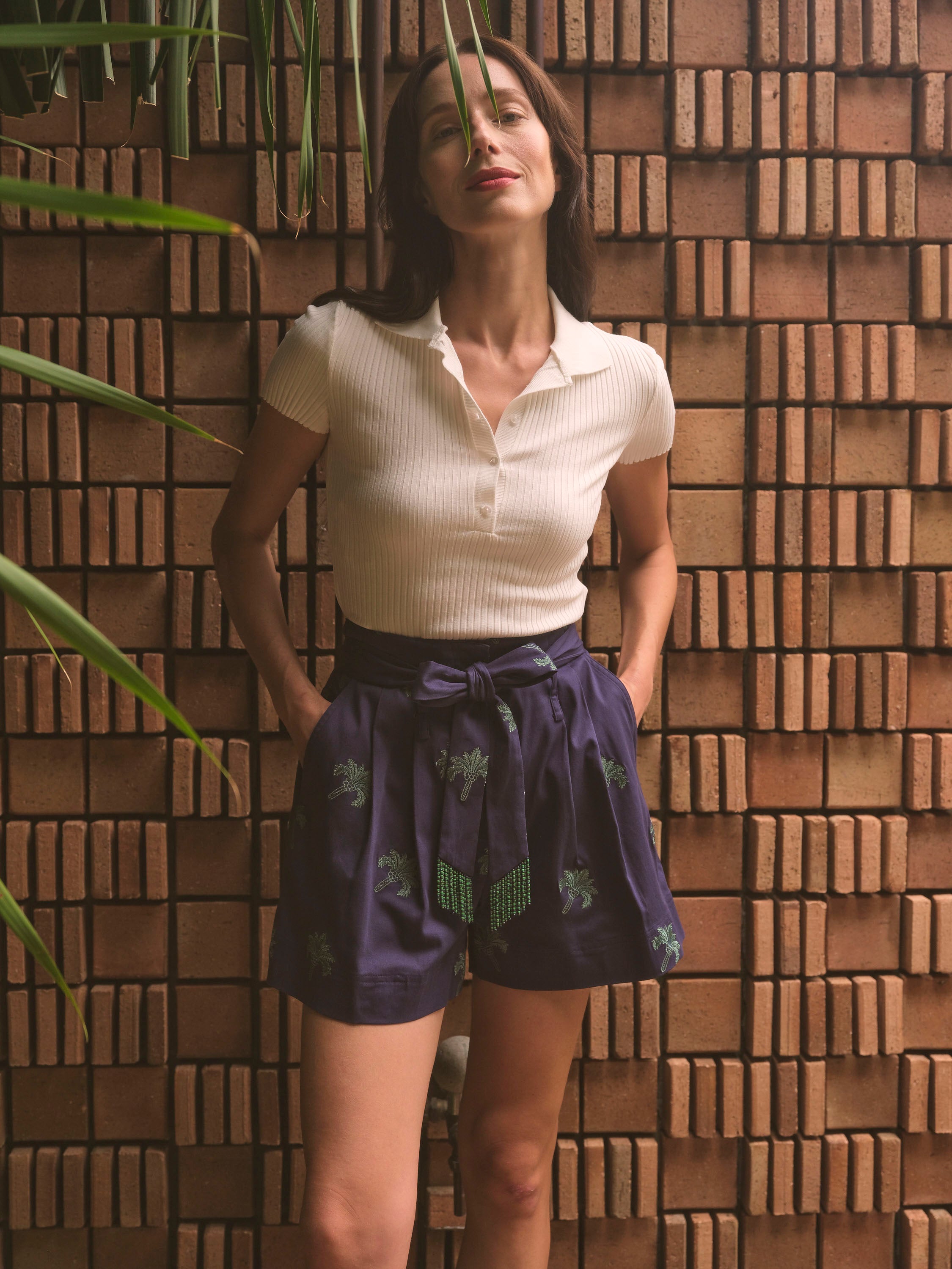 Blue Palm Shorts