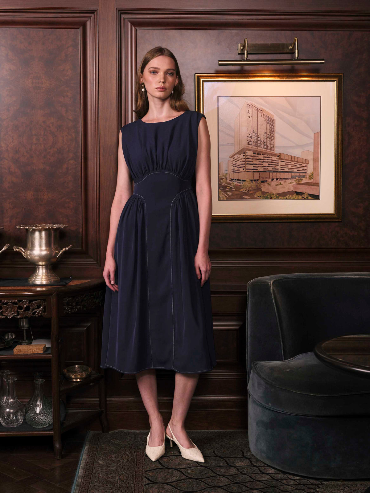 Fountain Navy Dress