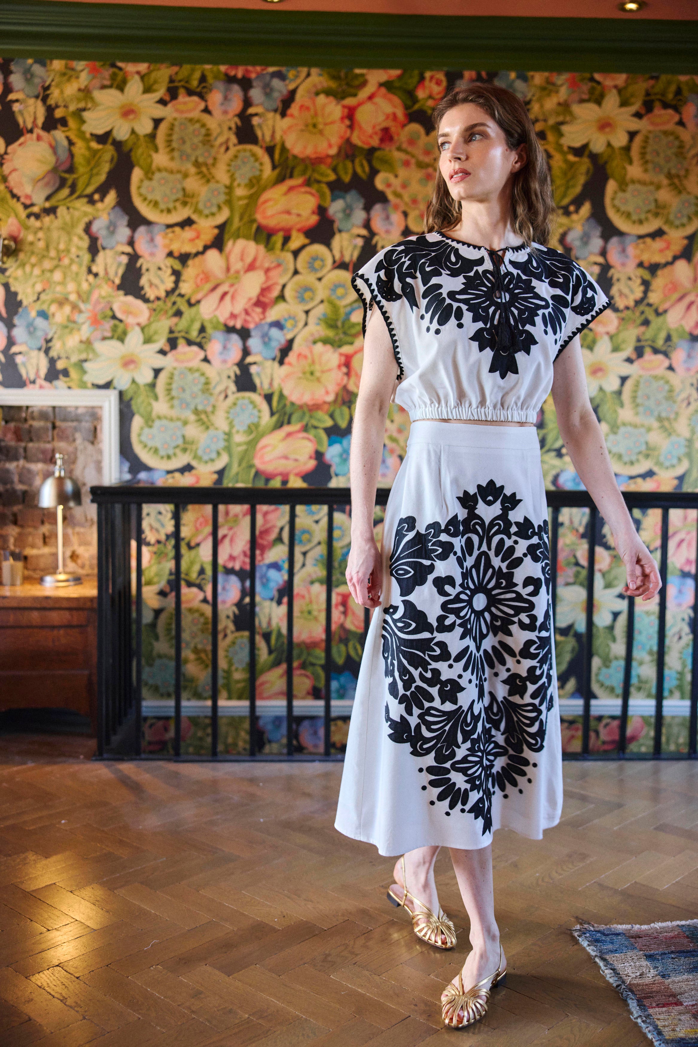 White Embroidered Skirt