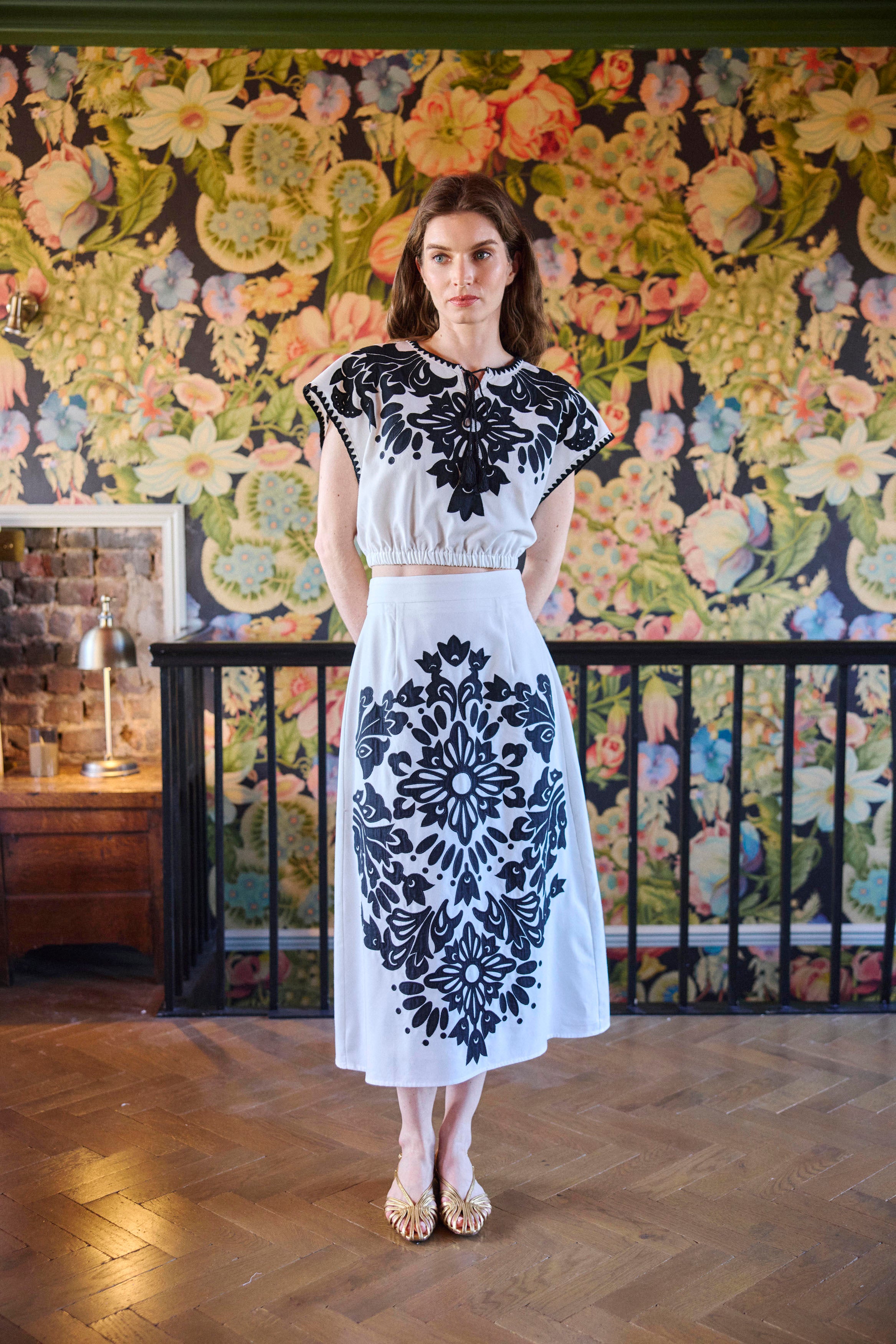 White Embroidered Skirt