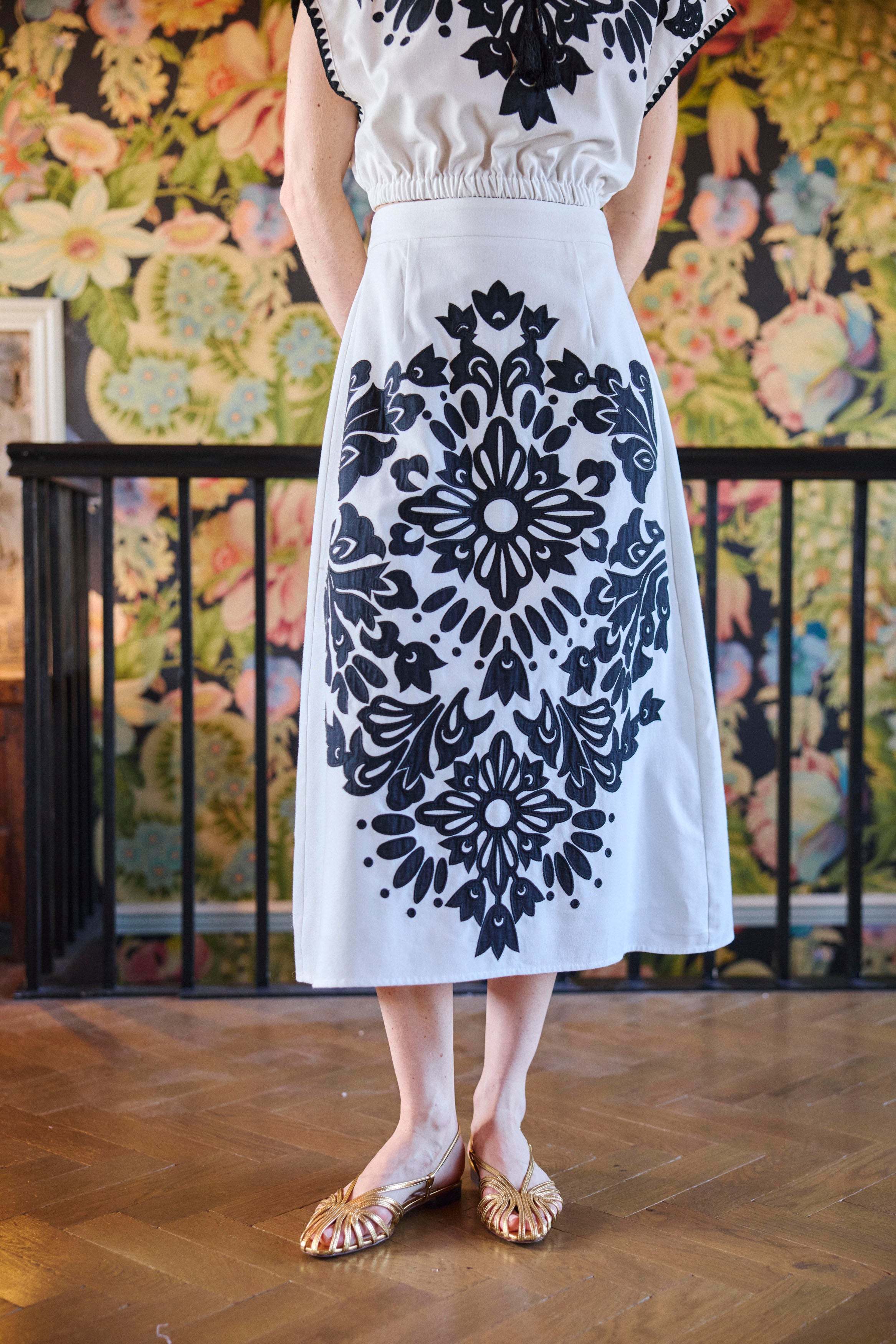 White Embroidered Skirt