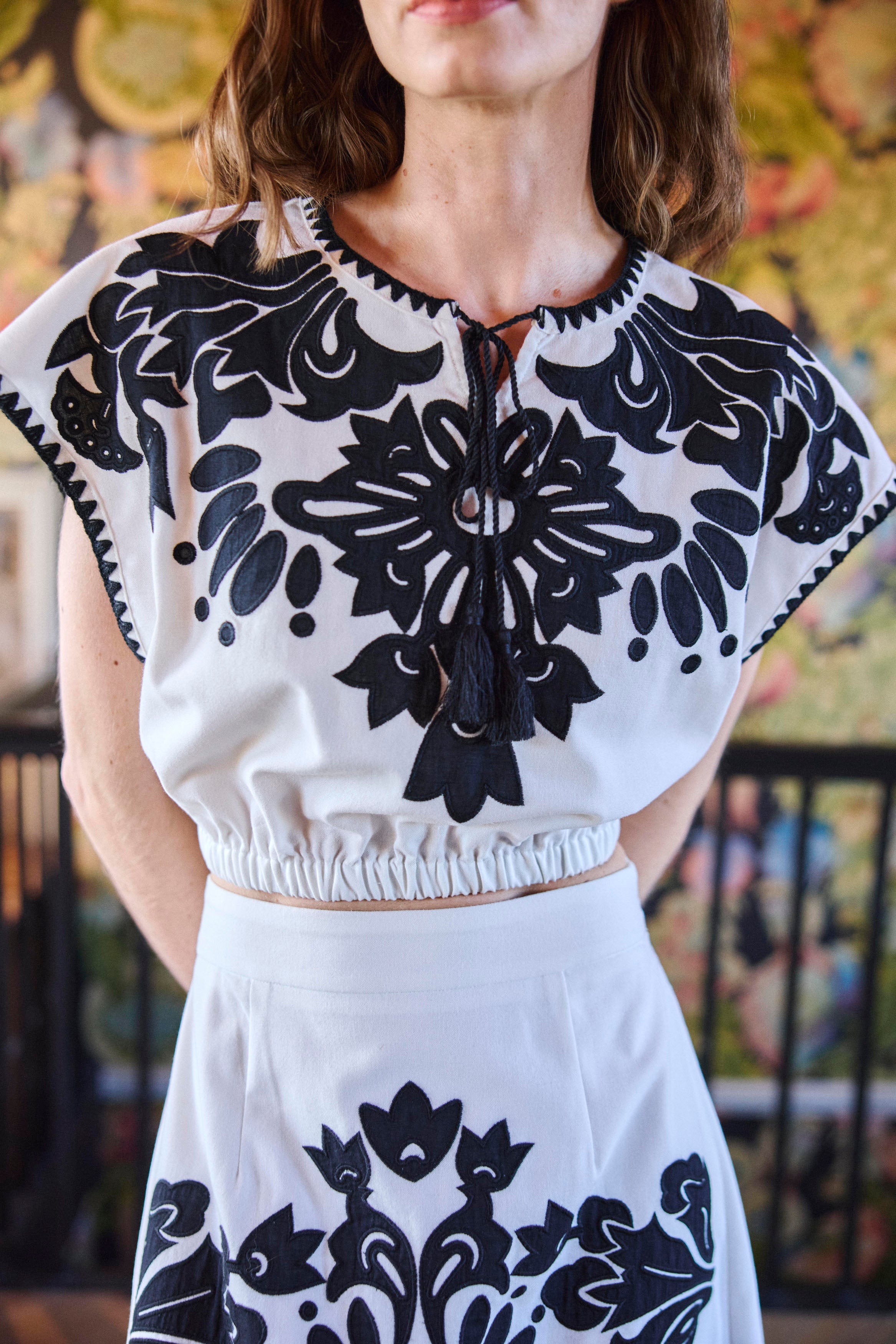 White Embroidered Top