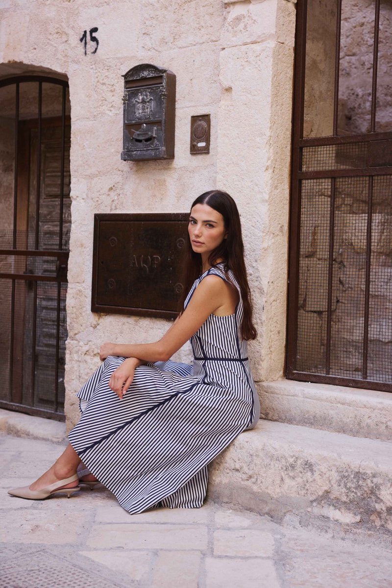 Tuscany Navy Stripe Dress