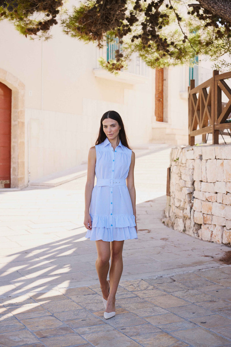Positano Blue Stripe Dress