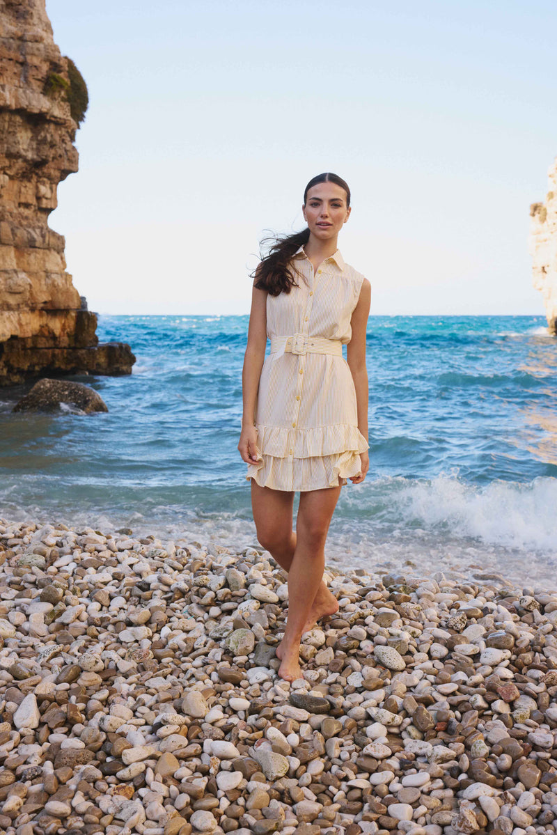 Positano Yellow Stripe Dress
