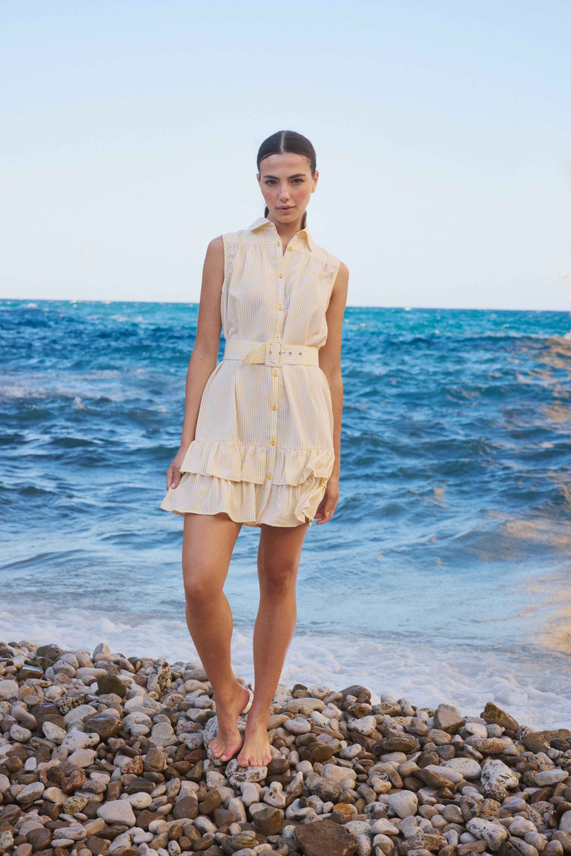 Positano Yellow Stripe Dress
