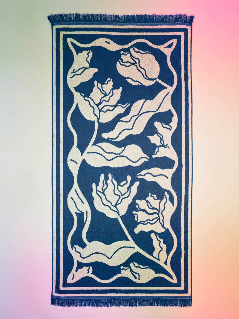 Blue Tulips Towel