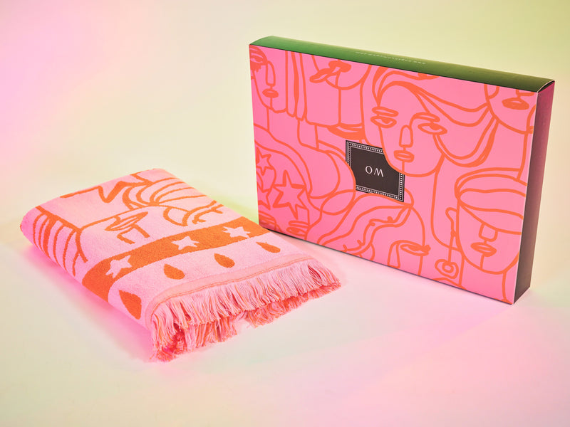 Pink Stars In Her Eyes Towel