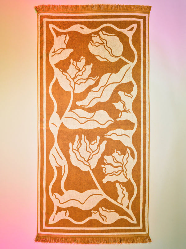 Teh Tarik Tulips Towel