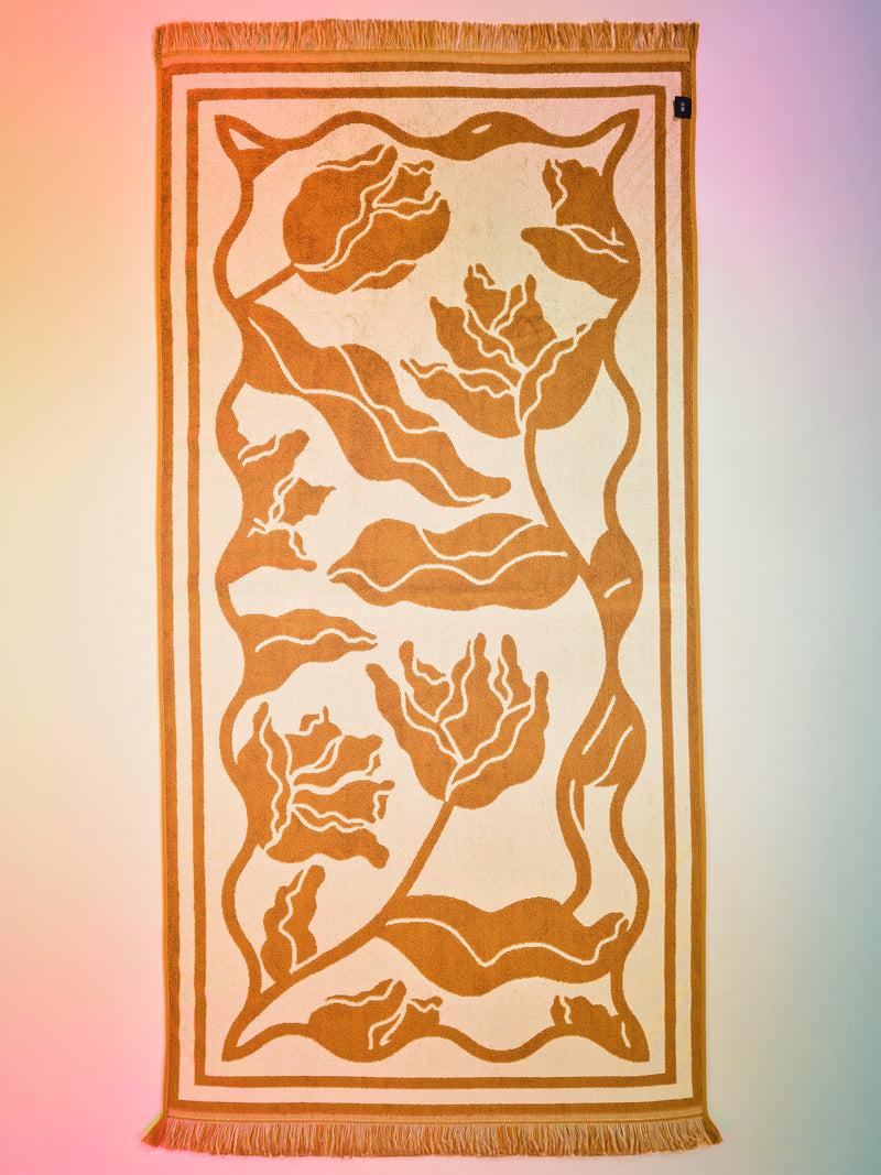 Teh Tarik Tulips Towel