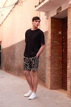 MB7 Black Map Shorts