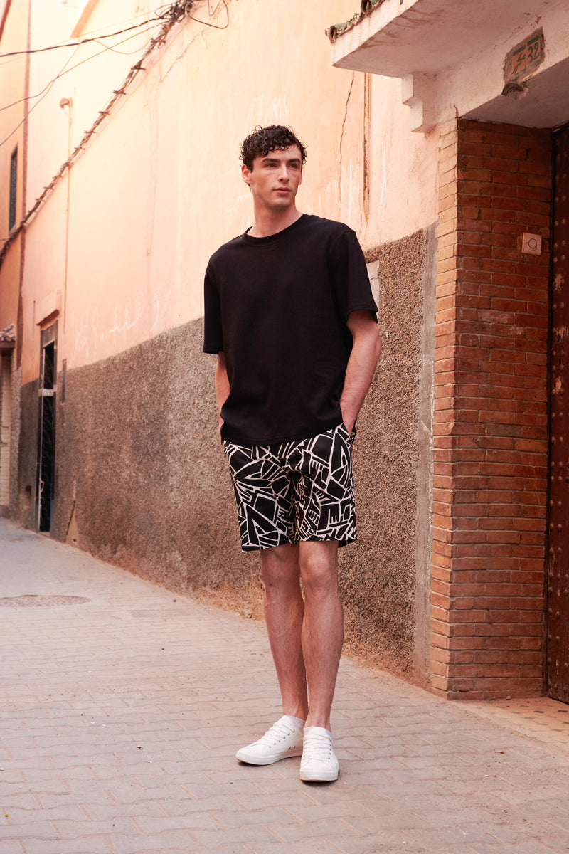 MB7 Black Map Shorts