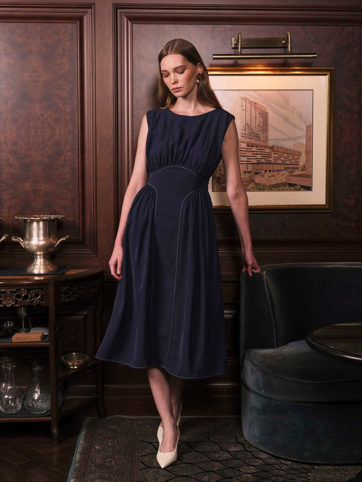 Fountain Navy Dress