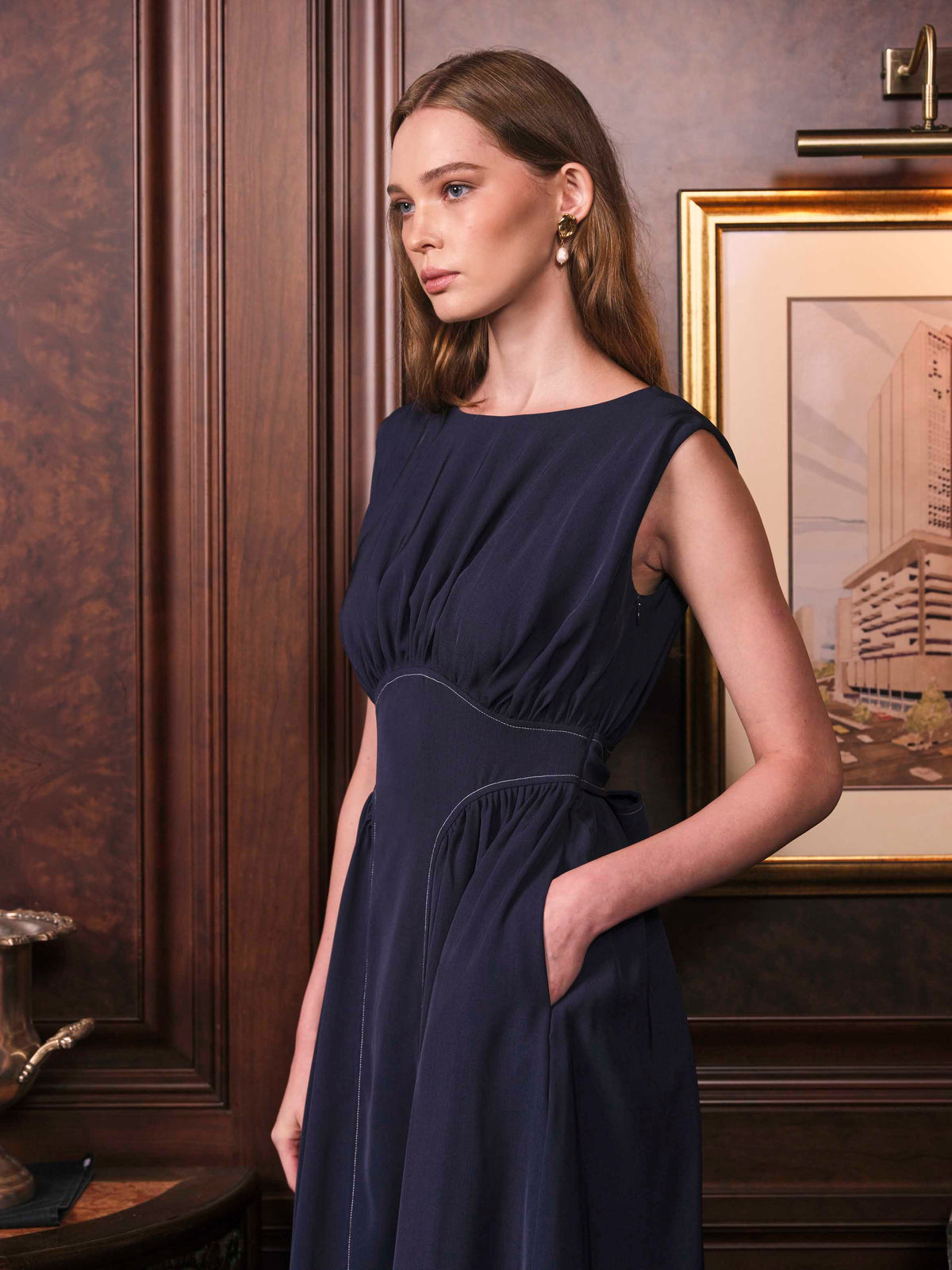 Fountain Navy Dress