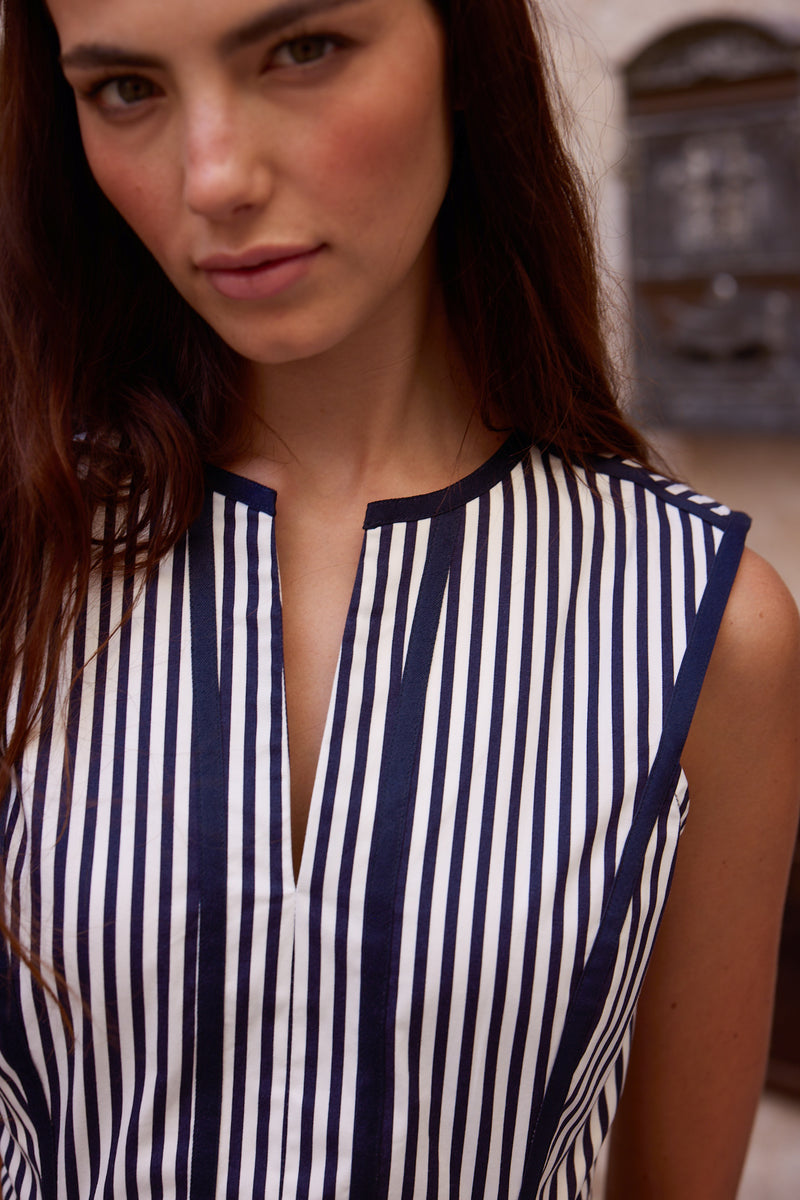 Tuscany Navy Stripe Dress