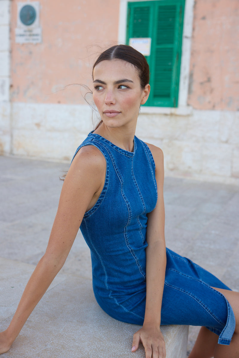 Rome Dark Denim Dress
