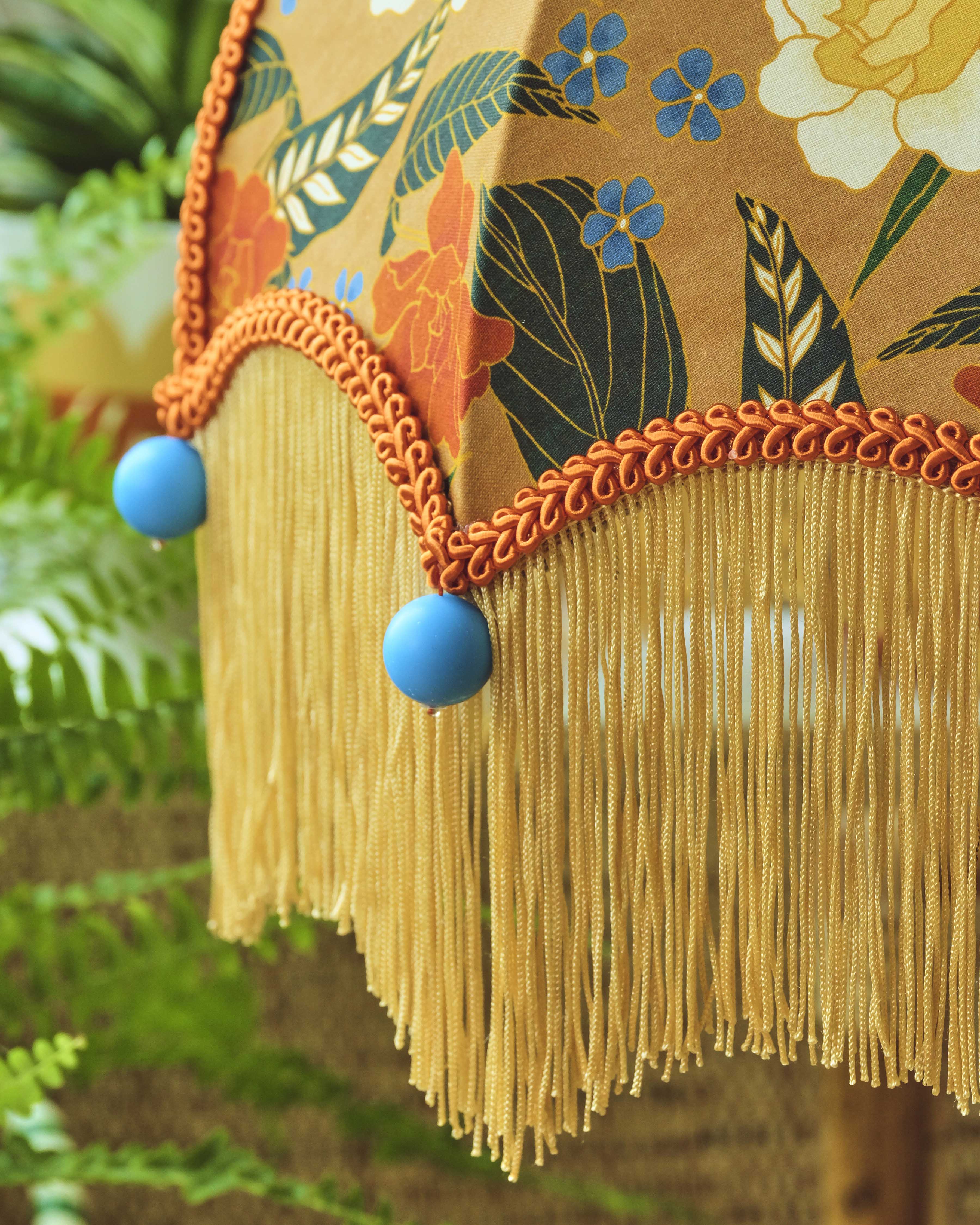 Brown Batik Lampshade (Brown Fringe)