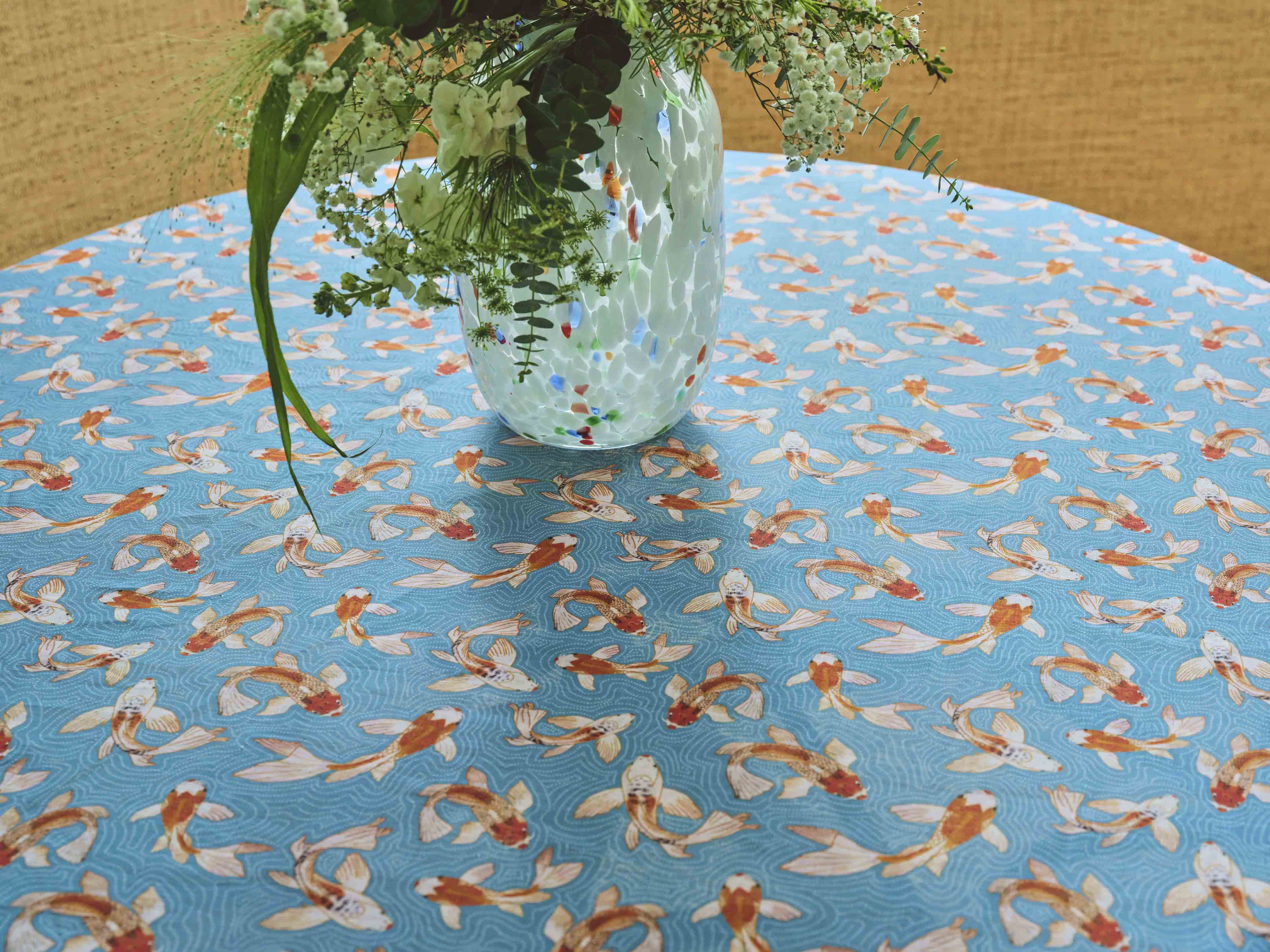 Blue Koi Tablecloth (Square)