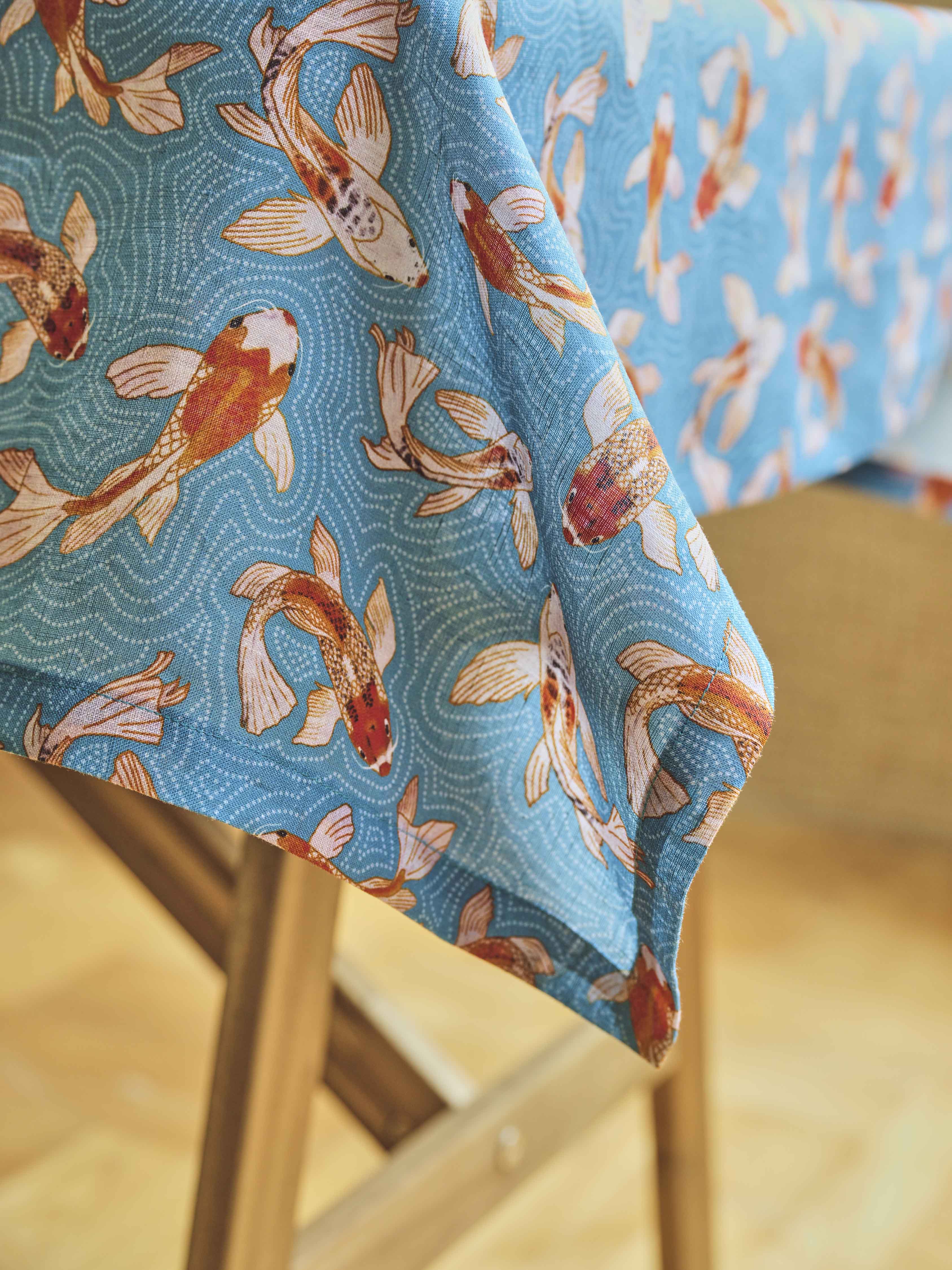 Blue Koi Tablecloth (Rectangle)