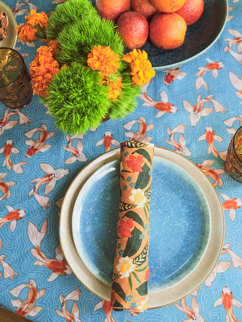 Blue Koi Tablecloth (Rectangle)